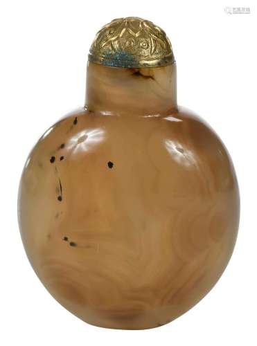 Chinese Carved Butterscotch Stone Snuff Bottle