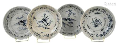 Four Vietnamese Hoi An Hoard Ceramic Chargers