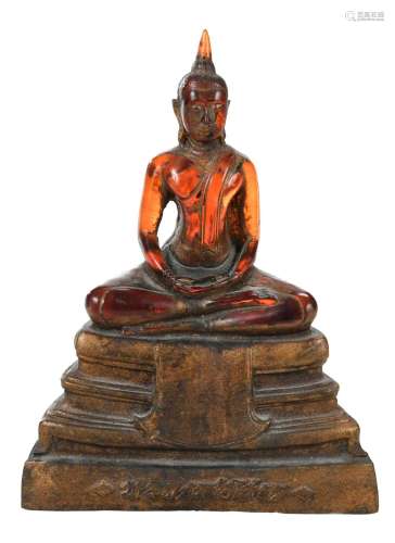 Carved Resin Seated Buddha Figure