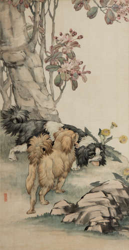 刘奎龄（1885-1967） 树荫双犬