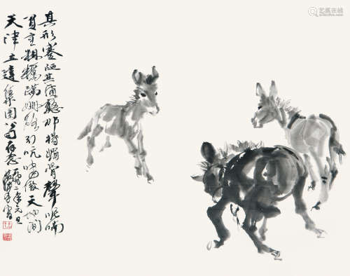 黄胄（1925-1997） 驴戏图