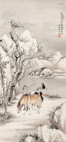 溥僴（1901-1966） 玉关双骏图