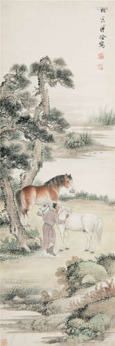 溥佺（1913-1991） 松荫牧马