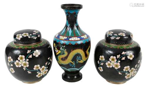 Three Chinese Cloisonne Vessels