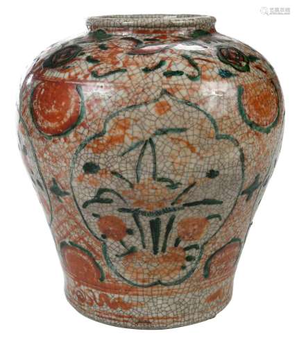 Chinese Swatow Crackle Ware Vase