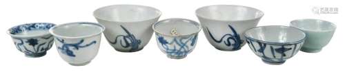 Seven Chinese Porcelain Tea Bowls