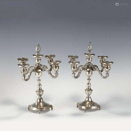 PAIR STERLING SILVER CANDLESTANDS