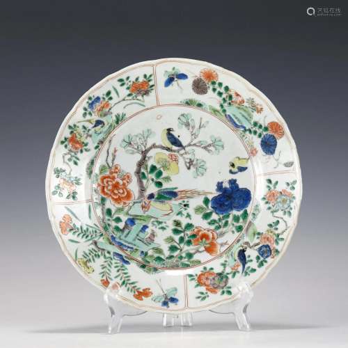 CHINESE FAMILLE ROSE FLOWER PLATE