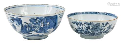 Two Chinese Blue and White Porcelain Bowls