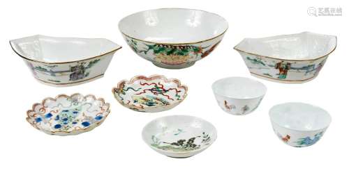 Eight Pieces of Chinese Enameled Porcelain