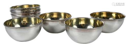 Eight Japanese Gilt Silver Bowl