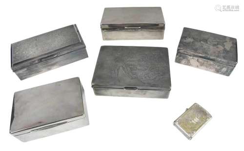 Six Japanese Silver Desk Items