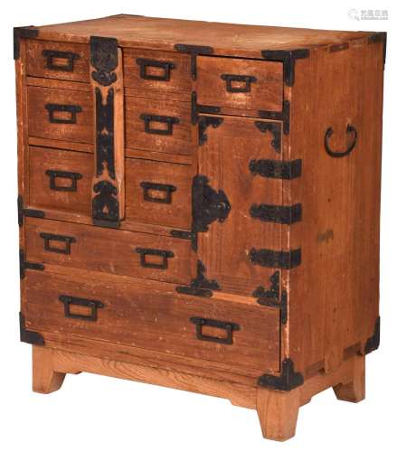 Asian Iron Mounted Miniature Tansu