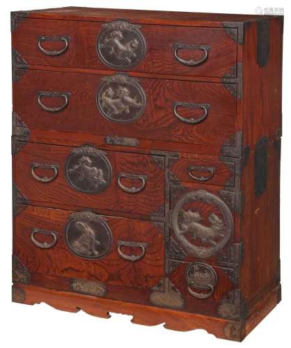 Asian Figured and Iron Mounted Tansu