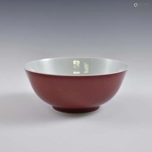 QING RED MONOCHROME GLAZED BOWL