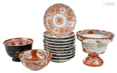 13 Japanese Porcelain Kutani Articles