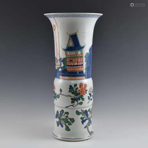 CHINESE FAMILLE ROSE GU VASE