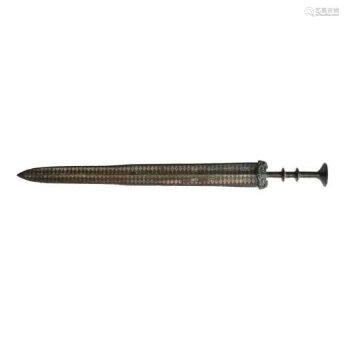 Warring States, Gilt Silver Double Edged Blade Ribbed