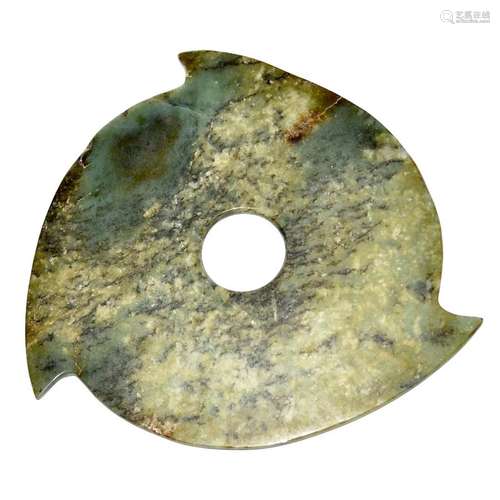 Neolithic Dawenkou Culture, A Jade Ritual Notched Disc,