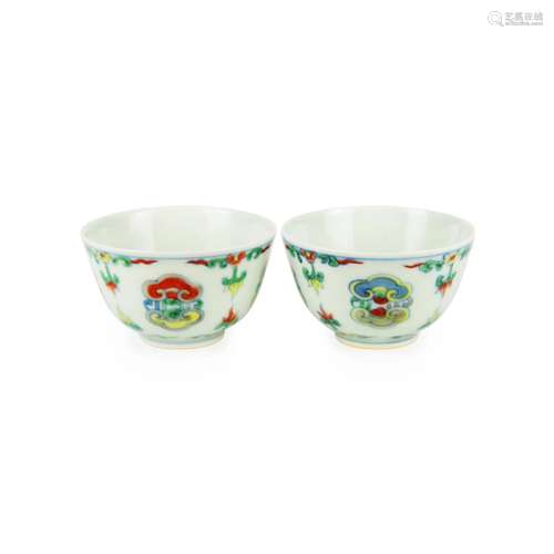 Qing, A Fine Pair of Doucai Lingzhi Wine Cups