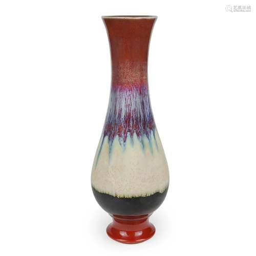 Qing, A Rare and Magnificent Wucai Flambe Vase