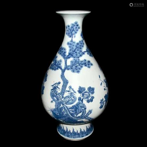 Korea, 19th Century, Blue and White Yuhuchunping with