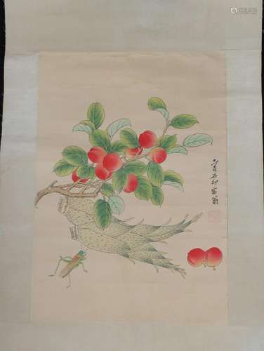 A painting With Shou Tao Pattern