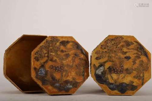 A Pair of Gilt-bronze Inlaid Gems Boxes