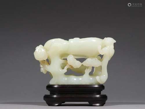 A Fine Carved White Jade Pen Wash