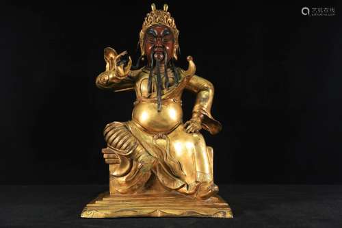 A Gilt-Bronze Figure of GuanDi