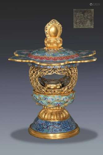 A Cloisonne Enamel Palace Lantern