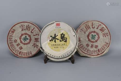 冰岛熟茶、七子铁饼