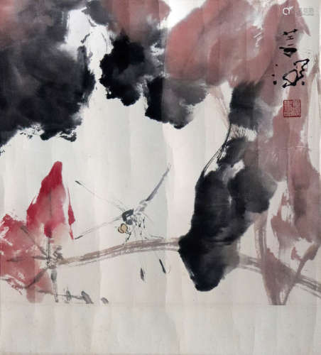 杨善深--荷塘蜻蜓图
（1913-2004）台山人。与关山月、黎雄才、赵少昂并...