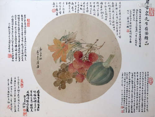 居廉--蔬果草虫（多位书画家观后赞题）
（1828-1904）广东番禺人，岭南...