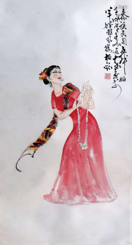 单柏钦--泰族舞
（1936-）惠州人，广州美院国画系教授，曾到美国、加拿...