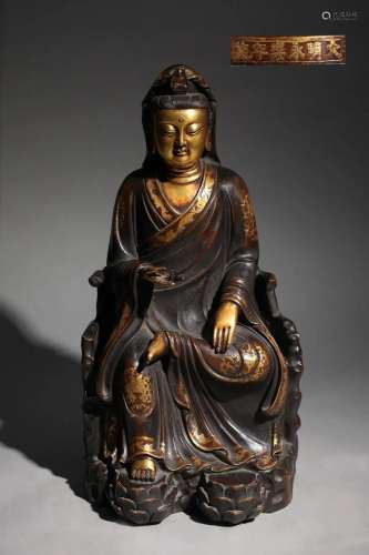 A Gilt-Bronze Figure of Guanyin