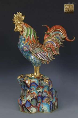 A Fine Cloisonne Enamel Rooster Ornament