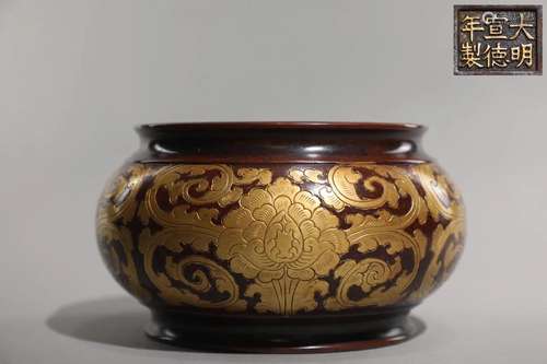 A Delicate Bronze Censer With Flower Pattern