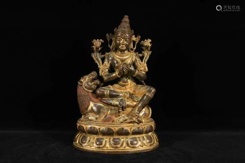 A Gilt-bronze Statue of Guanyin