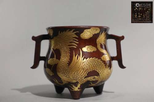 A Delicate Bronze Censer With Pheonix Pattern