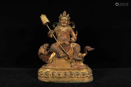 A Gilt-Bronze Figure of God of Wealth