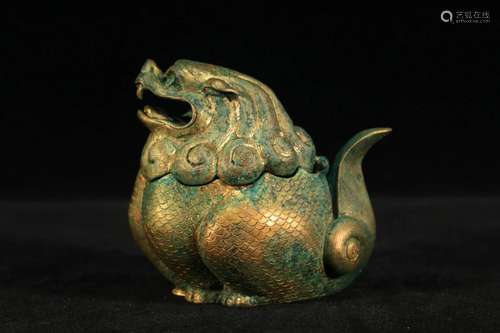 A Gilt-bronze Lion