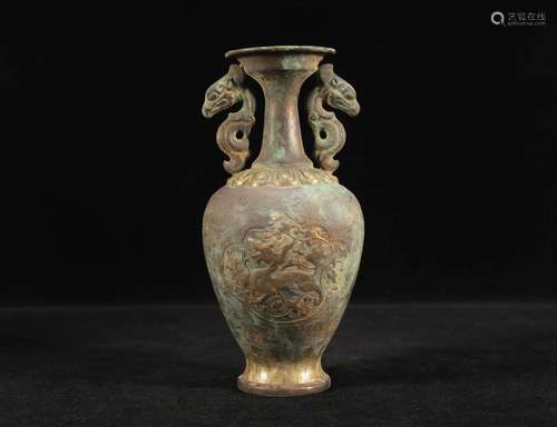 A Gilt-silver Vase With Dragon Pattern