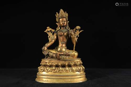 Gilt-bronze Lotus Guanyin