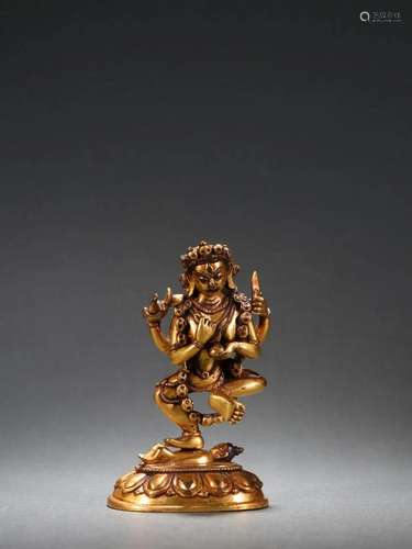 A Delicate Gilt-bronze Figure of Buddha