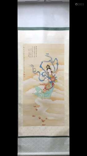 A Chinese Ink Painting Hanging Scroll By Zhang Daqian