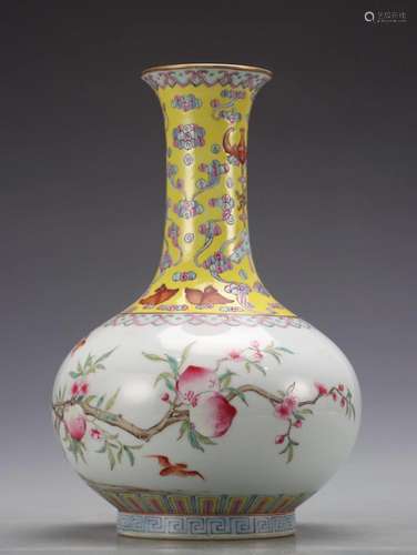 A Famille-rose Vase With Peach Pattern