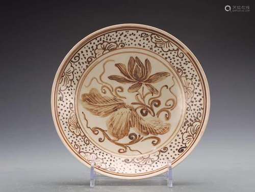 A 'Ding' Dish With Flower Pattern