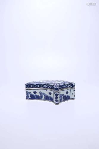 A Blue And White Box And Cover