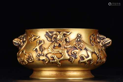 A Gilt-Bronze Censer